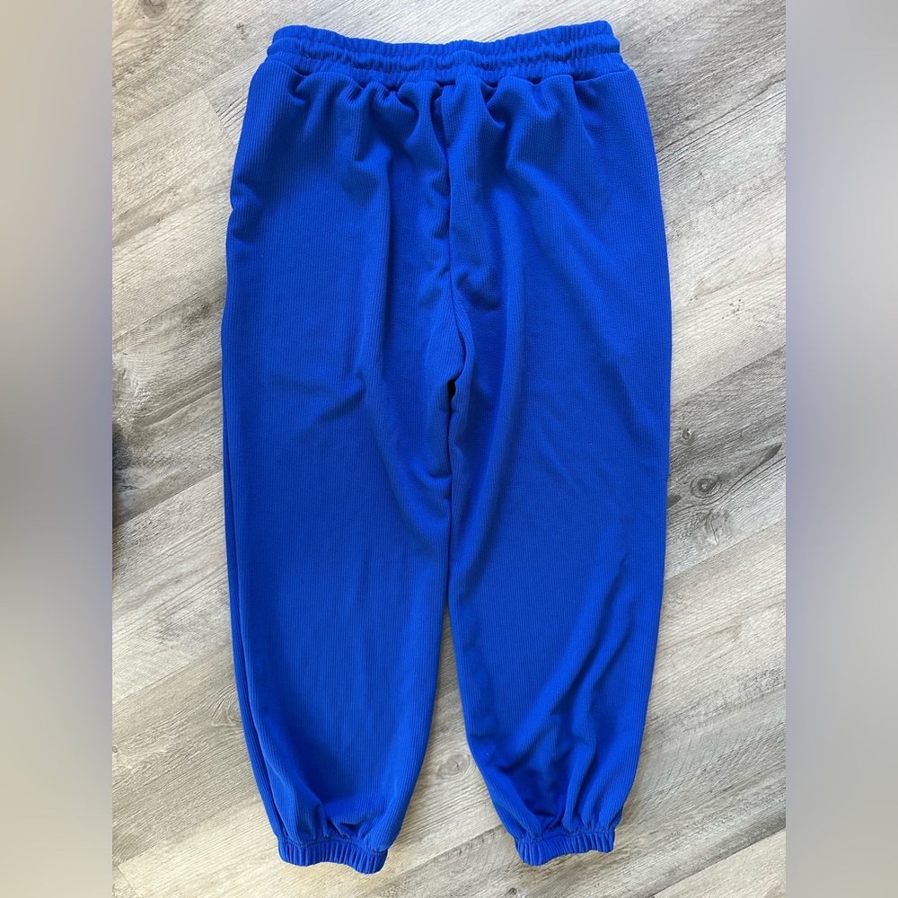 🌻 Blue Ribbed Drawstring Joggers🌻 - Picture 4 of 8